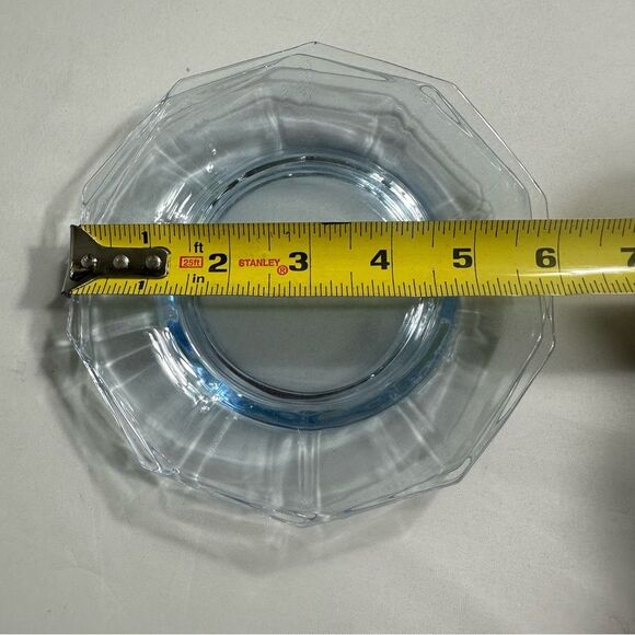 Cambridge Vintage Glass DECAGON Moonlight Blue Cups, Saucers & Plates Set 12 - Picture 15 of 16